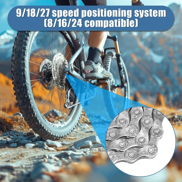 Alt view image 7 of 7 - 21/24/27 Speed Bike Chain, Bicycle Mountain Bike Chain Silver | 116 Links Single & Multi Speed Bikes Chain, Compatible with BMX Bikes for MTB, road, gravel, and cyclocross riding
