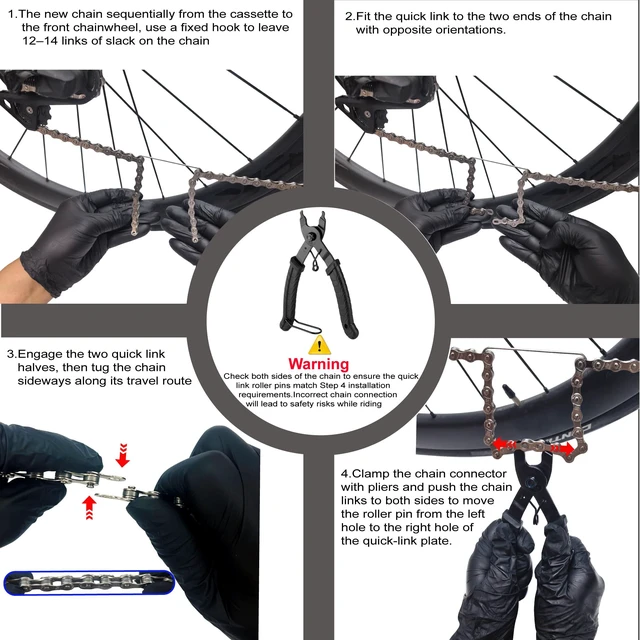 Alt view image 5 of 7 - 6/7/8Speed Bike Chain &Bicycle Bell & Bike Chain Tool Kit | Carbon Steel HighPerformance Replacement Chain, Compatible with HubMotor EBikes, Mountain & Road Bicycles