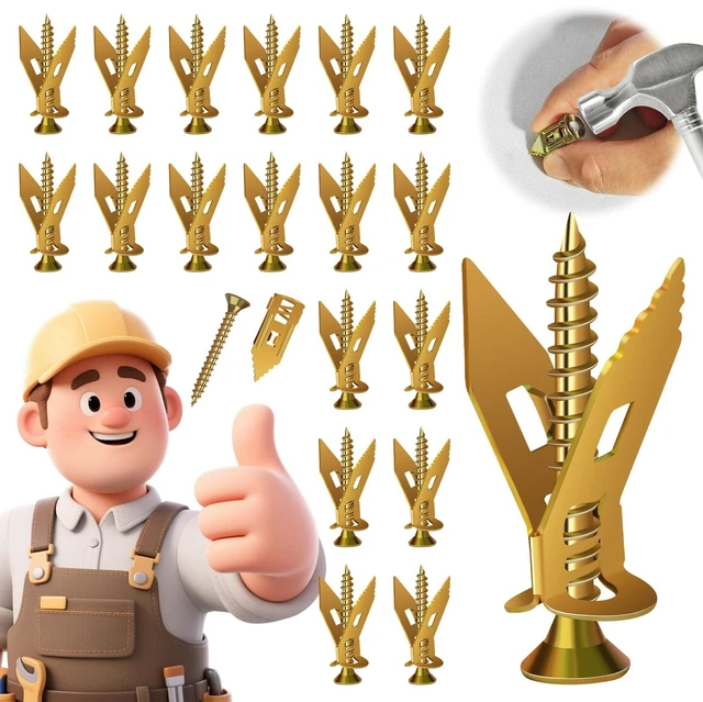 Main image of 200 Pcs Self Drilling Drywall Anchors with Screws Kit, Metal Expansion Bolt for Drywall,No Drill Or Holes in Wall, Holds Up to 100lbs, for Tv, Shelves, Picture Frames