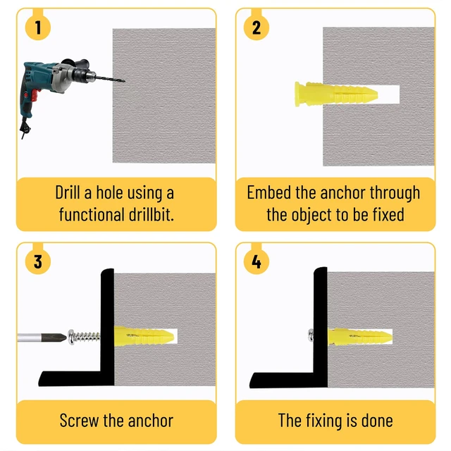 Alt view image 4 of 7 - Wall Anchors Kit, 370 pcs, Picture Hanging Kit for Wall Decor | Frames, Plant Hooks, Canvas, Drywall Anchor Assortment Kit for Sheetrock, Concrete & Brick, Picture Hangers in 5 Sizes