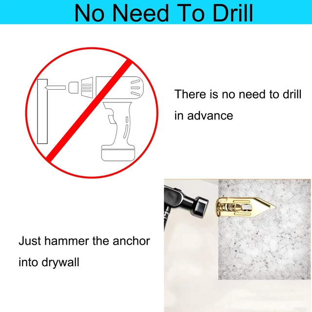 Alt view image 4 of 6 - 160Pcs Self Drilling Drywall Anchors with Screws Kit,Upgraded Metal & Heavy Duty Sheetrock Anchors,Easy to Install,for Picture Frames, Shelves,TV,Curtains, Mirrors,Clocks & Home Decor