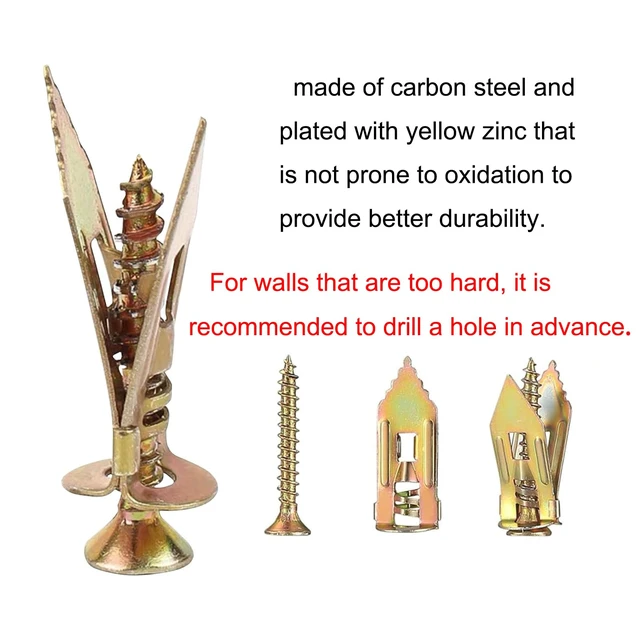 Alt view image 6 of 6 - 160Pcs Self Drilling Drywall Anchors with Screws Kit,Upgraded Metal & Heavy Duty Sheetrock Anchors,Easy to Install,for Picture Frames, Shelves,TV,Curtains, Mirrors,Clocks & Home Decor