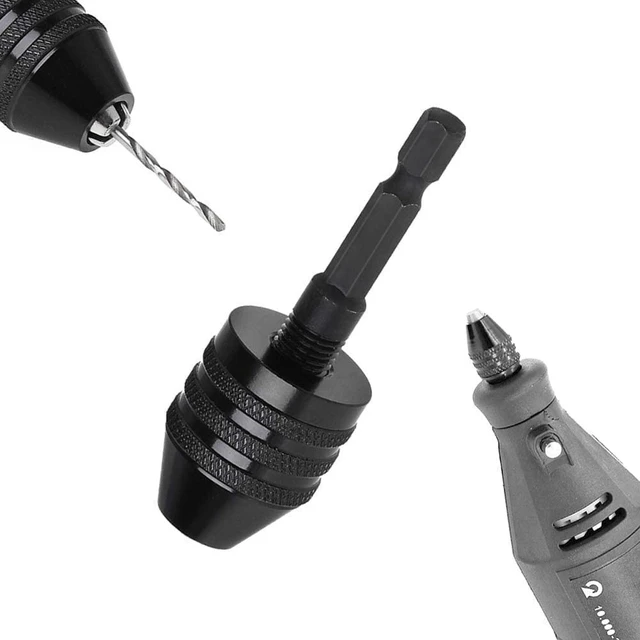Alt view image 6 of 7 - 3 Pcs Keyless Drill Chuck Bit 1/4 Inch Hex Shank Keyless Drill Chuck Conversion Tool,0.3-6.5 mm&0.3-3.6 mm&0.8-8mm Quick Screwdriver Drill Adapter for Micro Drill Bit