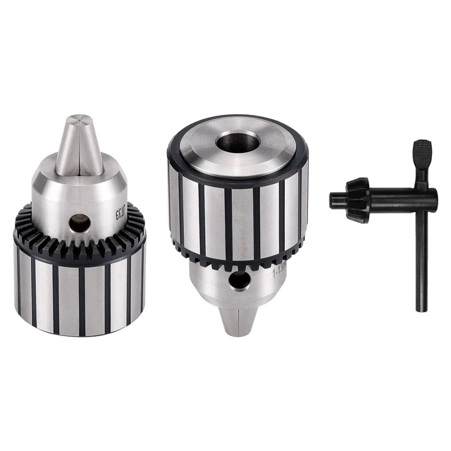 Alt view image 3 of 7 - 4-Piece 1/2-Inch Drill Chuck Set with Key and Morse Taper Arbors | Includes JT33-MT1 and JT33-MT2 arbors, 1/32-1/2-inch clamping range and 0.005-inch accuracy for lathes and drill presses.