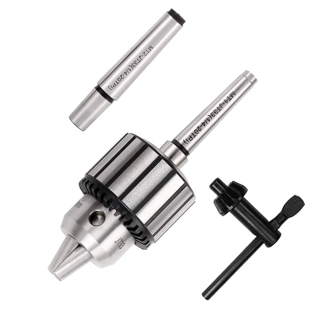 Alt view image 7 of 7 - 4-Piece 1/2-Inch Drill Chuck Set with Key and Morse Taper Arbors | Includes JT33-MT1 and JT33-MT2 arbors, 1/32-1/2-inch clamping range and 0.005-inch accuracy for lathes and drill presses.