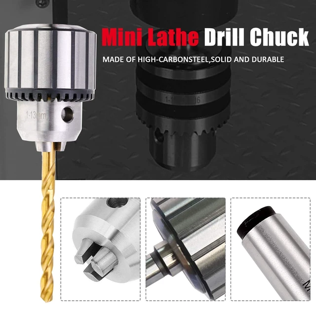 Alt view image 5 of 7 - 4-Piece 1/2-Inch Drill Chuck Set with Key and Morse Taper Arbors | Includes JT33-MT1 and JT33-MT2 arbors, 1/32-1/2-inch clamping range and 0.005-inch accuracy for lathes and drill presses.