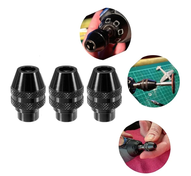 Alt view image 4 of 7 - 3-Pack 4486 Quick Change Multipro Keyless Chuck Compatible with Dremel Rotary Tools Model 395 3000 4000 4300 8220 3000 7300