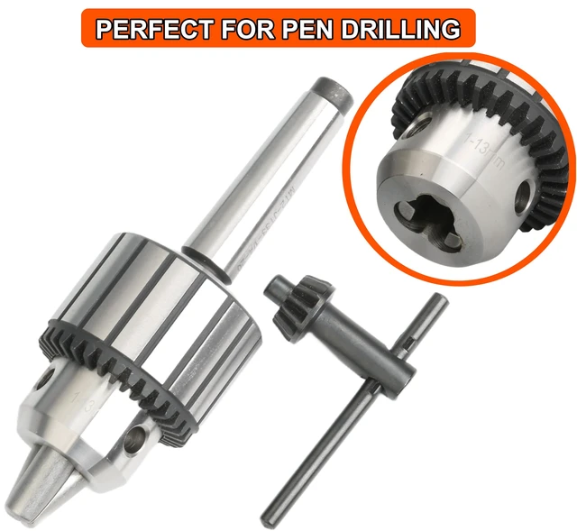 Alt view image 6 of 7 - 1/2" Key Type Heavy Duty Drill Chuck with #2MT Arbor
