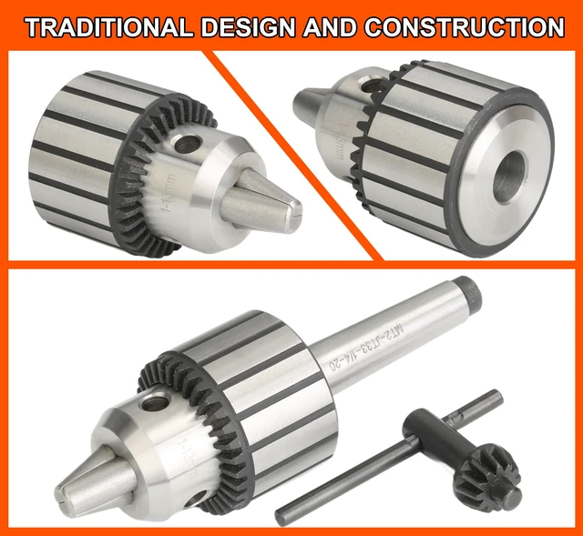 Alt view image 7 of 7 - 1/2" Key Type Heavy Duty Drill Chuck with #2MT Arbor