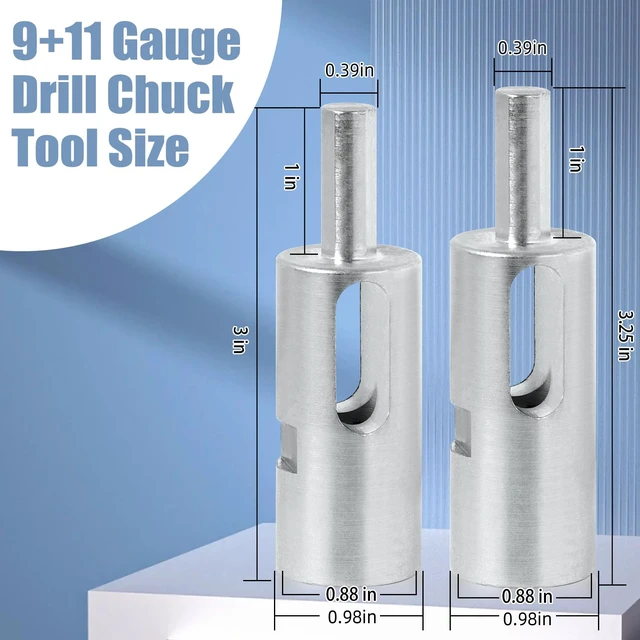 Alt view image 3 of 7 - 9 Gauge+11 Gauge Drill Chuck Tool EZ Twist Ties for Chain Link Fence Ties | Easy Twist Fence Ties Tool for Chain Link Wire,EZ Twist Tool 9 or 11 Gauge Drill Chuck Tool Fit 3/8"