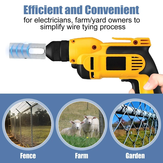 Alt view image 7 of 7 - 9 Gauge+11 Gauge Drill Chuck Tool EZ Twist Ties for Chain Link Fence Ties | Easy Twist Fence Ties Tool for Chain Link Wire,EZ Twist Tool 9 or 11 Gauge Drill Chuck Tool Fit 3/8"