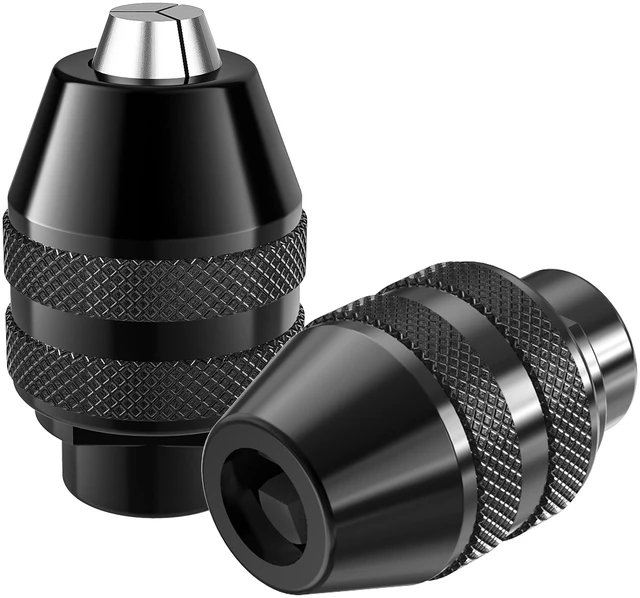 Main image of 2-Pack Keyless Chuck, 1/32" to 1/8" Replacement 4486 Drill Keyless Bit Chuck Shank Rotary Tool Quick Change Adapter Kit Compatible for Dremel 4486 Model 395 3000 4000 4300 8220 3000 7300 Multipro