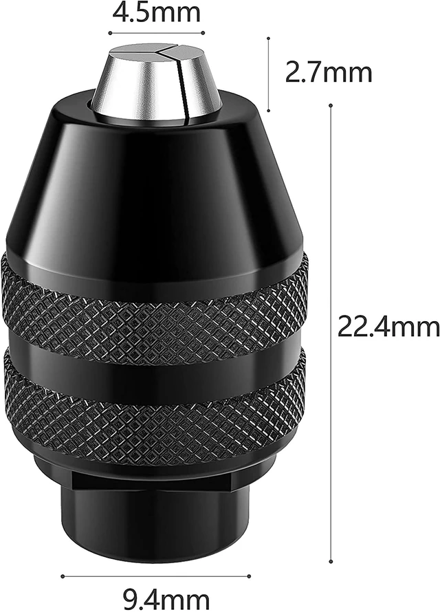 Alt view image 4 of 7 - 2-Pack Keyless Chuck, 1/32" to 1/8" Replacement 4486 Drill Keyless Bit Chuck Shank Rotary Tool Quick Change Adapter Kit Compatible for Dremel 4486 Model 395 3000 4000 4300 8220 3000 7300 Multipro