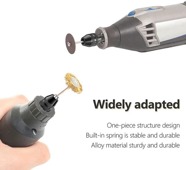 Alt view image 6 of 7 - 2-Pack Keyless Chuck, 1/32" to 1/8" Replacement 4486 Drill Keyless Bit Chuck Shank Rotary Tool Quick Change Adapter Kit Compatible for Dremel 4486 Model 395 3000 4000 4300 8220 3000 7300 Multipro