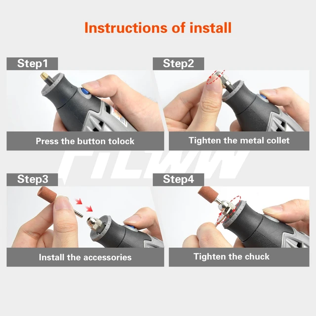 Alt view image 6 of 7 - Drill Chuck Collet Set for Dremel, 16PCS 0.8-3.2mm Replacement 4486 Drill Keyless Bit Chuck Shank Rotary Tool Quick Change Adapter