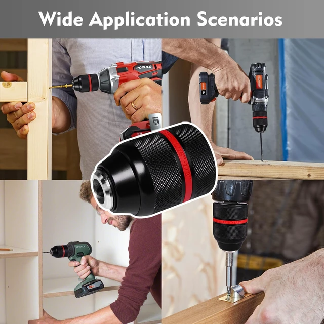 Alt view image 6 of 6 - Drill Chuck 1/2-20UNF, 1.5-13mm Self-Tightening Chuck | Fits 1/2-20UNF Spindles, 1.5-13 mm Capacity, Self-Tightening Chuck, Keyless Quick Change, Alloy Steel