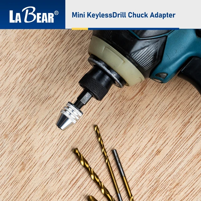 Alt view image 7 of 7 - Keyless Mini Drill Chuck Adapter, 1/4" Hex Shank, 0.3-3.2mm | 3-jaw grip, quick-change fit, Aluminum alloy body, Steel hex shank, Compact adapter for light-duty drilling