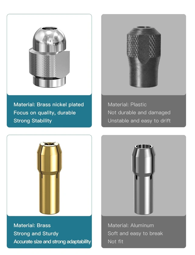 Alt view image 6 of 7 - Drill Chuck Collet Set for Dremel, 12PCS 1/32" to 1/8" Replacement 4486 | Drill Keyless Bit Chuck Shank Rotary Tool Quick Change Adapter