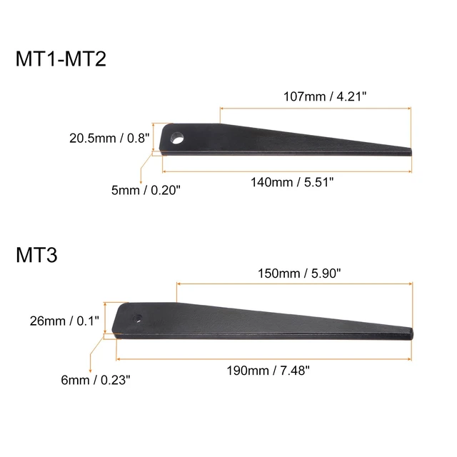 Alt view image 2 of 5 - 2 PCS Morse Taper Drift Key Carbon Steel Drill Chuck Sleeve for MT1-MT2 Removes Morse Taper Adapter