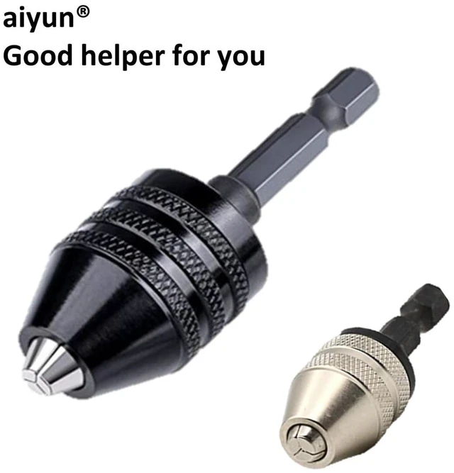 Main image of aiyun Mini Drill Chuck Adapter Impact Driver Keyless (0.6-8mm,0.3-3.6mm)