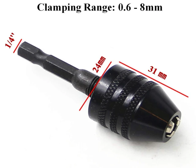 Alt view image 2 of 4 - aiyun Mini Drill Chuck Adapter Impact Driver Keyless (0.6-8mm,0.3-3.6mm)