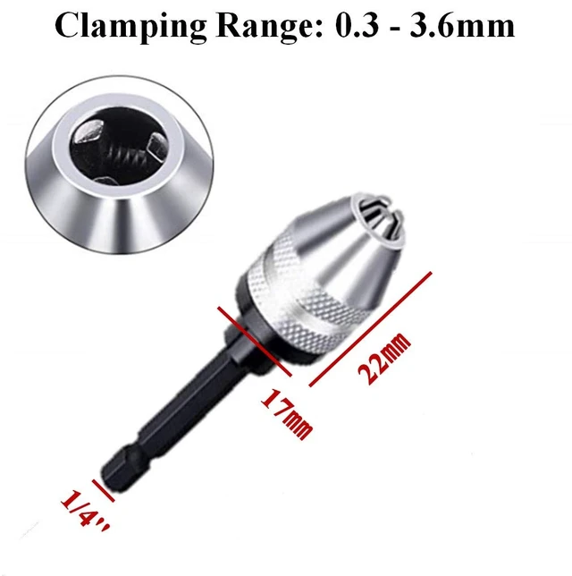 Alt view image 3 of 4 - aiyun Mini Drill Chuck Adapter Impact Driver Keyless (0.6-8mm,0.3-3.6mm)