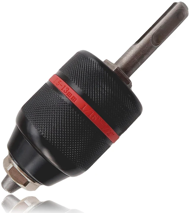 Main image of 1/16"-1/2" Universal SDS Chuck Adapter, 3-Jaw Upgraded Self-Locking Drill Press Chuck Adapter for Hand Drill Impact Driver Power Drill