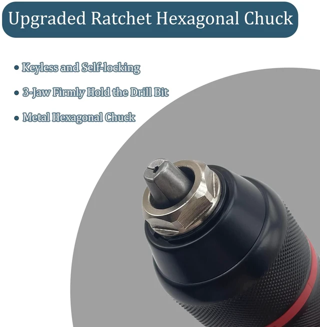 Alt view image 5 of 7 - 1/16"-1/2" Universal SDS Chuck Adapter, 3-Jaw Upgraded Self-Locking Drill Press Chuck Adapter for Hand Drill Impact Driver Power Drill
