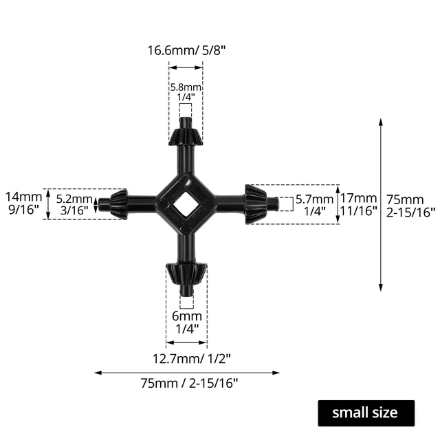 Alt view image 6 of 7 - 2pcs 4-in-1 Drill Chuck Key Set, Hand Drilling Chuck Wrench for Electric Drills, Size 3/8, 1/2, 3/4, 1 Inch, (L+S),