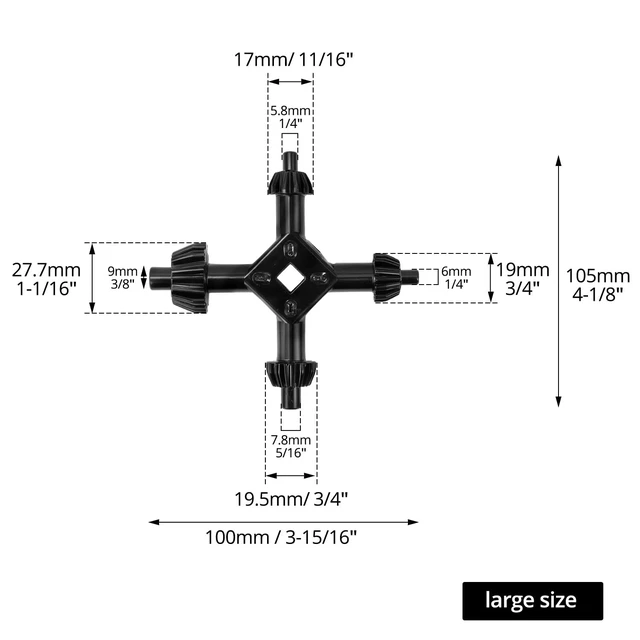 Alt view image 7 of 7 - 2pcs 4-in-1 Drill Chuck Key Set, Hand Drilling Chuck Wrench for Electric Drills, Size 3/8, 1/2, 3/4, 1 Inch, (L+S),