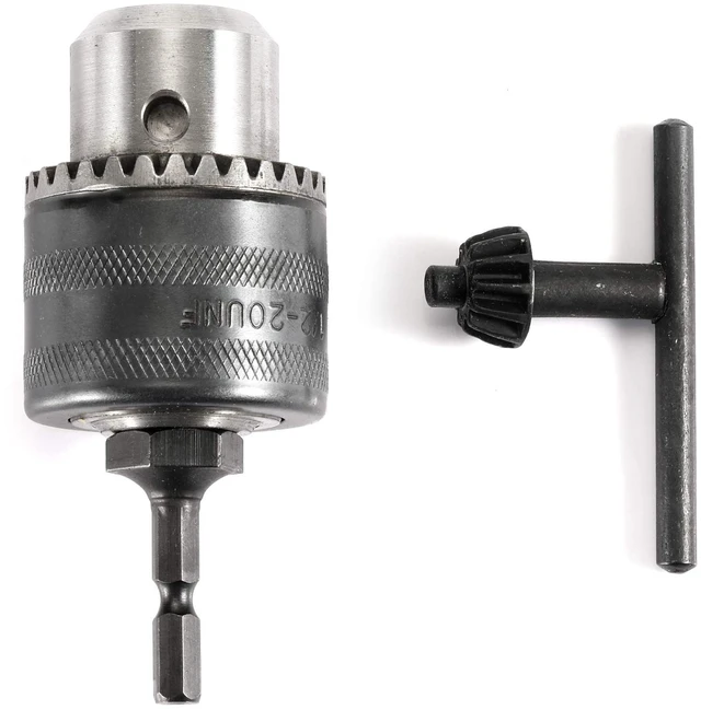 Main image of 1/2"(13mm) Drill Chuck with 1/4" Quick Change Hex Drive and Wrench to Drill