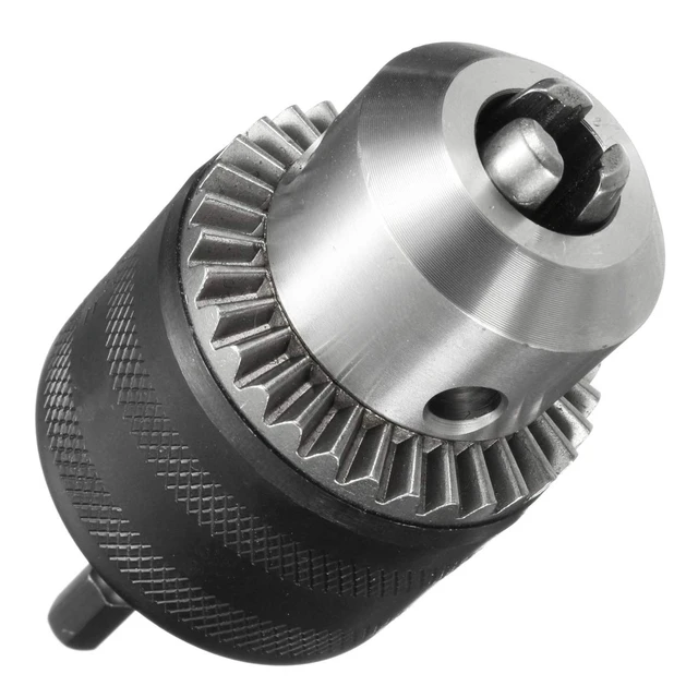 Alt view image 3 of 7 - 1/2"(13mm) Drill Chuck with 1/4" Quick Change Hex Drive and Wrench to Drill
