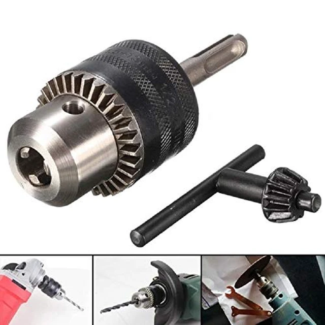 Alt view image 7 of 7 - 1/2"(13mm) Drill Chuck with 1/4" Quick Change Hex Drive and Wrench to Drill