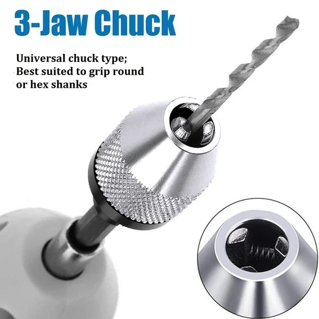 Alt view image 3 of 7 - 2 Pieces Keyless Drill Chuck - 1/4 Inch Hex Shank Drill Bit Adapter, Fast Change Converter Extension Screwdriver Drill Adapter for Impact Drill Tool (0.3-6.5mm, 0.3-3.6mm)