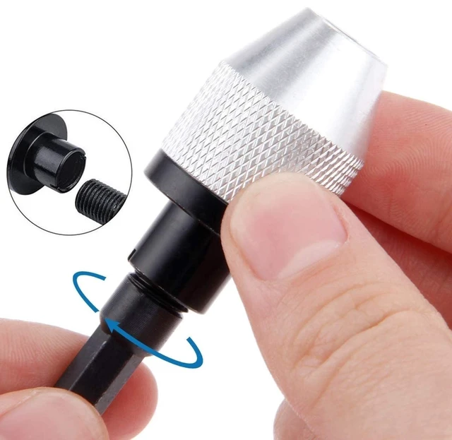 Alt view image 4 of 7 - 2 Pieces Keyless Drill Chuck - 1/4 Inch Hex Shank Drill Bit Adapter, Fast Change Converter Extension Screwdriver Drill Adapter for Impact Drill Tool (0.3-6.5mm, 0.3-3.6mm)
