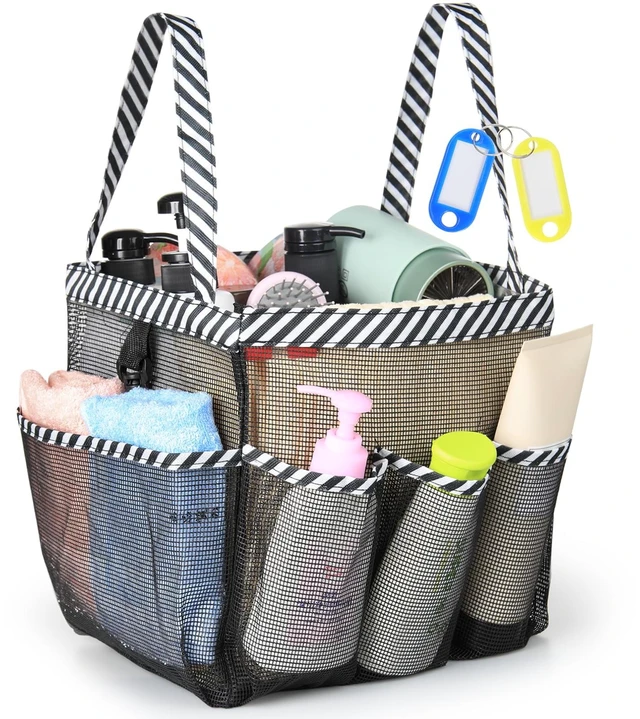 Main image of Mesh Shower Caddy Portable for College Dorm Room Essentials | Large Capacity 8-Pocket Shower Tote Bag, Toiletry Organizer with Quick-Dry and Dual Handles for Dorm, Gym, Travel, Camping