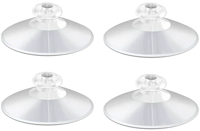 Main image of Shower Caddy Connectors Suction Cups for Bathroom (4 PCS) | 2 Inch PVC Plastic Heavy Strength Large Clear Sucker Without Hooks, Replacement Suction Cups Compatible with iDesign (4 PCS)