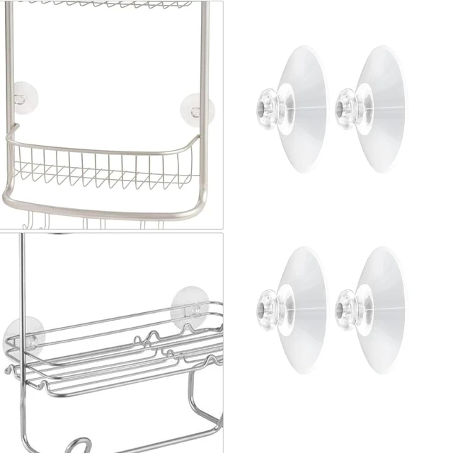 Alt view image 6 of 6 - Shower Caddy Connectors Suction Cups for Bathroom (4 PCS) | 2 Inch PVC Plastic Heavy Strength Large Clear Sucker Without Hooks, Replacement Suction Cups Compatible with iDesign (4 PCS)