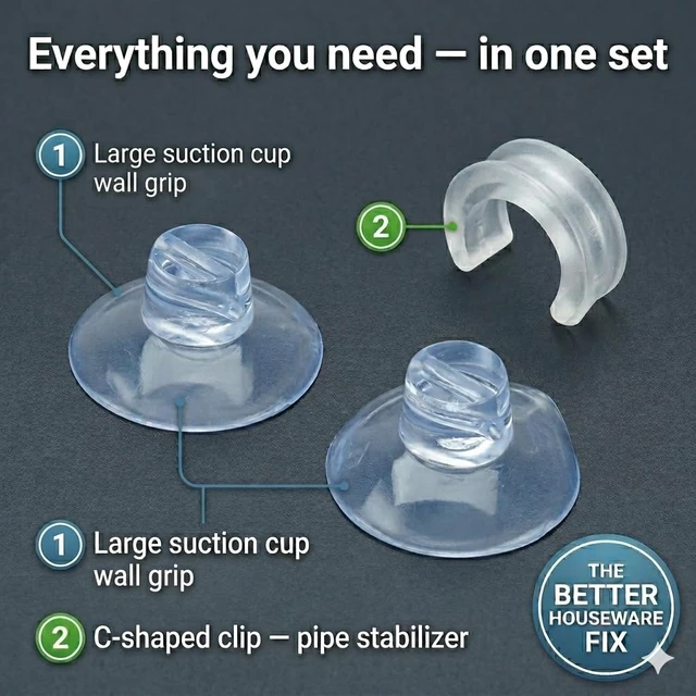 Alt view image 2 of 6 - Shower Caddy Suction Cup Set for Bathroom Racks, Heavy-Duty Holder Kit, Easy to Attach & Transparent, 3 Piece Set