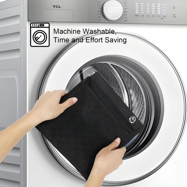 Alt view image 6 of 7 - Mesh Shower Caddy Hanging Organizer with 7 Pockets and Hooks, Portable Quick Dry Bathroom Storage for College Dorm, Cruise, RV, Gym, Travel Toiletry Bag, Black, 1 Pack