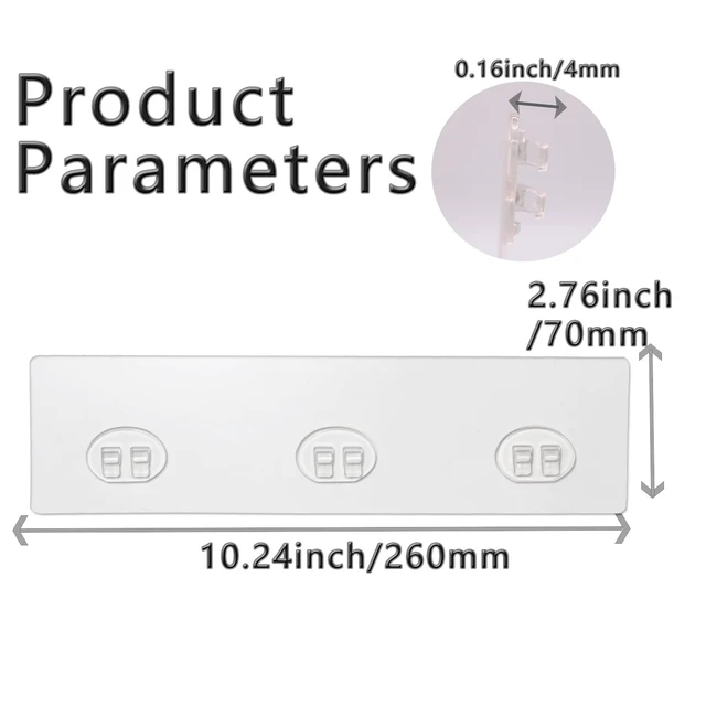 Alt view image 4 of 7 - 4 Pack Shower Caddy Adhesive for Replacement, Strong Transparent Adhesive for Shower Caddy Sticky Pads, No Drilling for Corner Shelf Basket, Bathroom Storage Shelves, Kitchen Racks and Soap Holder