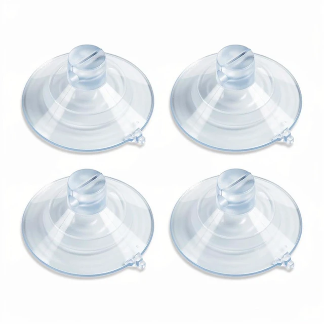 Main image of Shower Caddy Suction Cup Replacement, Dual-Layer Thickened Connectors Compatible with Zenna Home and Simple Houseware Wire Racks, Clear, Pack of 4