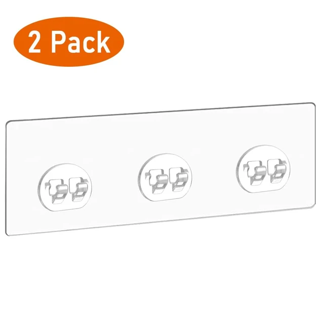 Alt view image 7 of 7 - 2 Pcs Corner Shower Caddy Adhesive Replacement Hook, Heavy-Duty No Drilling Adhesive Stickers for Shower Caddy Shelves Basket Bathroom Organizer Hanging Hook, Wall Mount Sticker Strips Pads