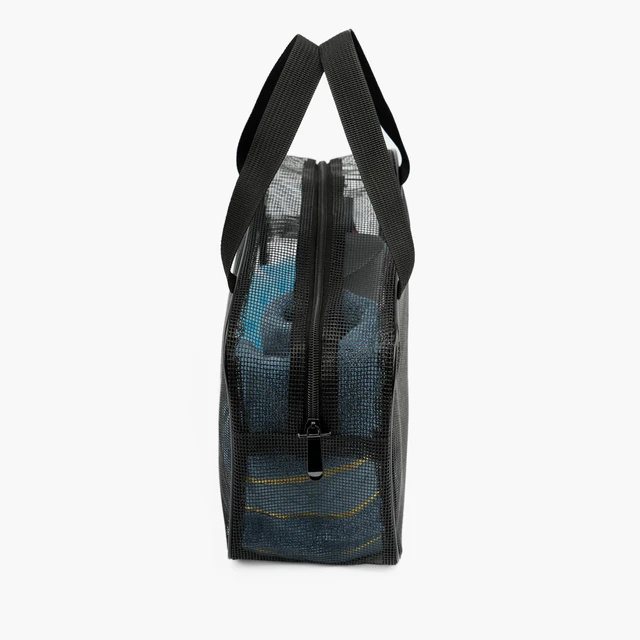 Alt view image 5 of 6 - Mesh Shower Caddy Bag for Bathroom Gym Camping Portable Travel Mesh Toiletry Bag for Women Men (Black Large)