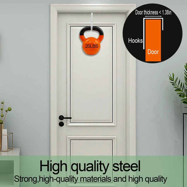 Alt view image 4 of 6 - 6 Pack Over The Door Hooks, Door Hangers Hooks, Soft Rubber Surface Prevents Scratches, White Door Hooks for Bathroom, Living Room, Kitchen Hanging Clothes, Towels, Shoe Bag, Hats