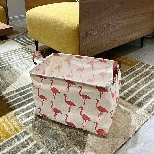 Alt view image 3 of 7 - Rectangular Storage Bin,Waterproof Gift Baskets,Room Decor (Flamingo)