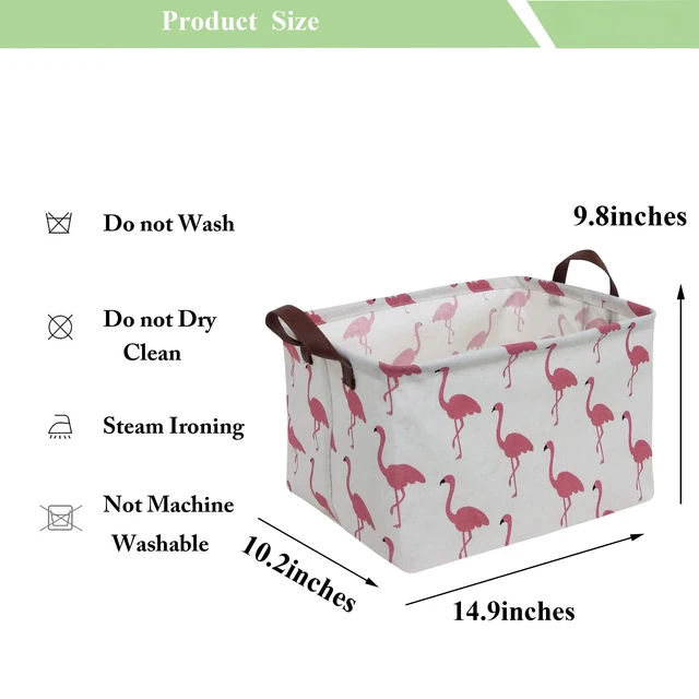 Alt view image 6 of 7 - Rectangular Storage Bin,Waterproof Gift Baskets,Room Decor (Flamingo)