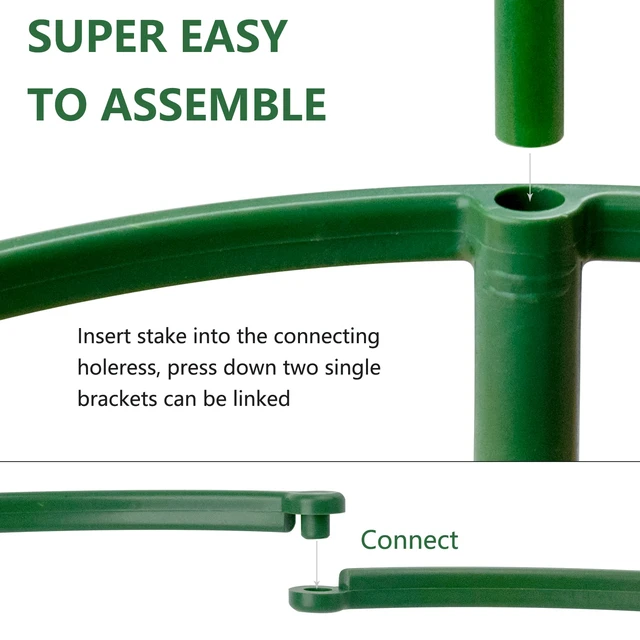 Alt view image 4 of 5 - 12Packs Plant Support Stakes Half Round Plant Stakes for Indoor Plants, Stackable 3 Tier Garden Flower Support, Plant Cages for Tomato,Monstera, Peony, Hydrangea, Climbing Plants