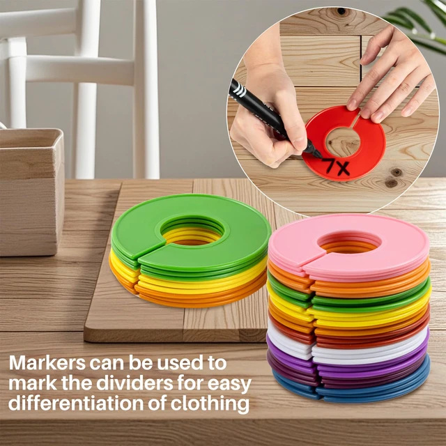 Alt view image 5 of 7 - 30 Baby Closet Dividers Durable - Home Closet Organizer & Storage | Colorful Plastic Rack Divider, Large Hanger Labels, Hanging Clothes Size Dividers, for Boutique Settings & Nursery Essentials