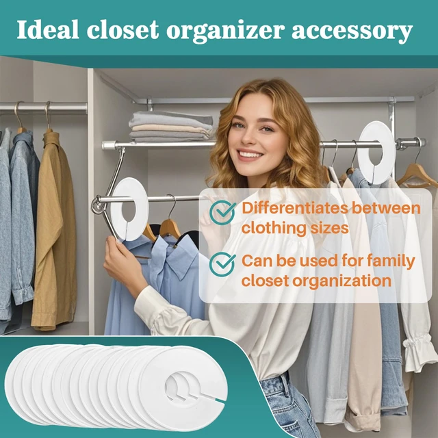 Alt view image 5 of 7 - 30 Baby Closet Dividers Durable - Home Closet Organizer & Storage | White Plastic Rack Dividers, Large Hanger Labels, Hanging Clothes Size Dividers, for Boutique Settings & Nursery Essentials